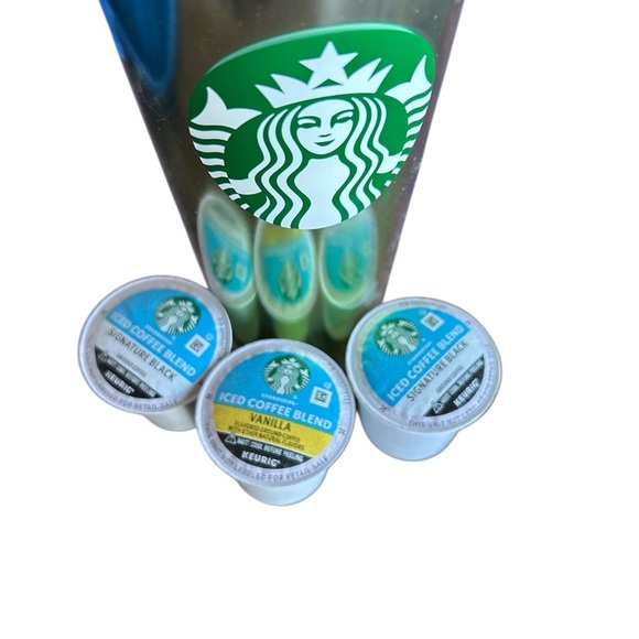 Starbucks Metallic Tumbler with Green Tones NWT and K-Cups - Picture 3 of 4